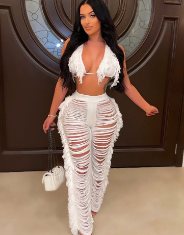 Levoire | Jeans Déchirés & Top Pour Femmes Blanc