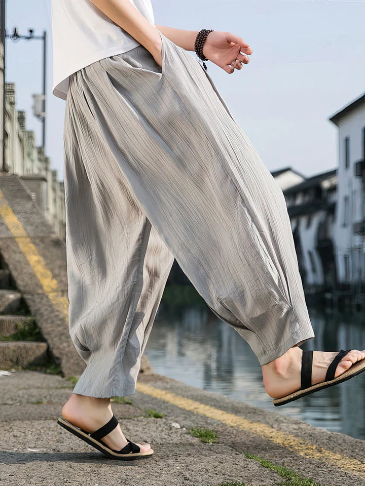 Levoire | Pantalon Harem En Lin Pour Hommes Liberté Et Style Frais