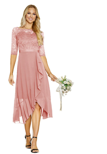 Levoire | Robe Maxi Élégante pour Femmes avec Dentelle et Chiffon