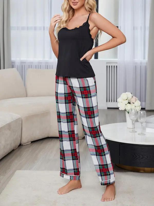 Levoire | Femme Haut Tricot Pantalons Karo Tenue Maison Ensemble