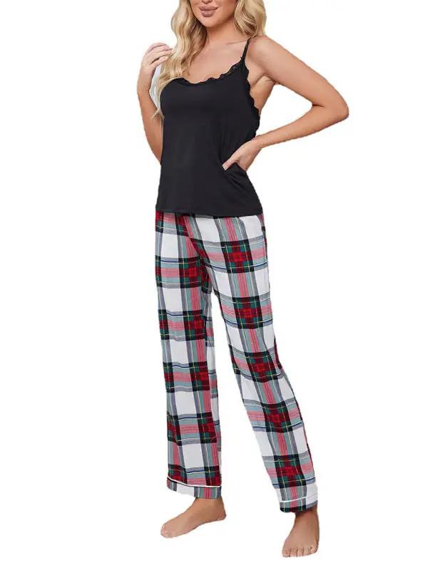 Levoire | Femme Haut Tricot Pantalons Karo Tenue Maison Ensemble