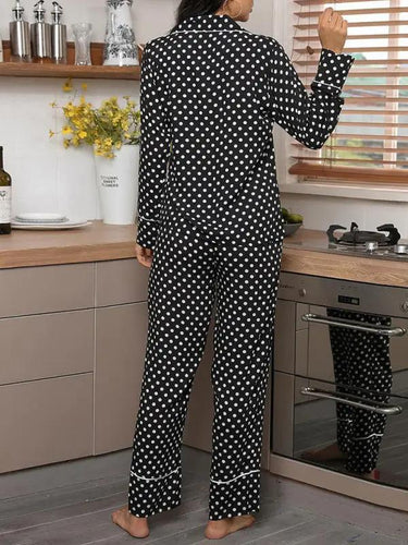 Levoire | Femme à pois ensemble de pantalon à manches longues à domicile