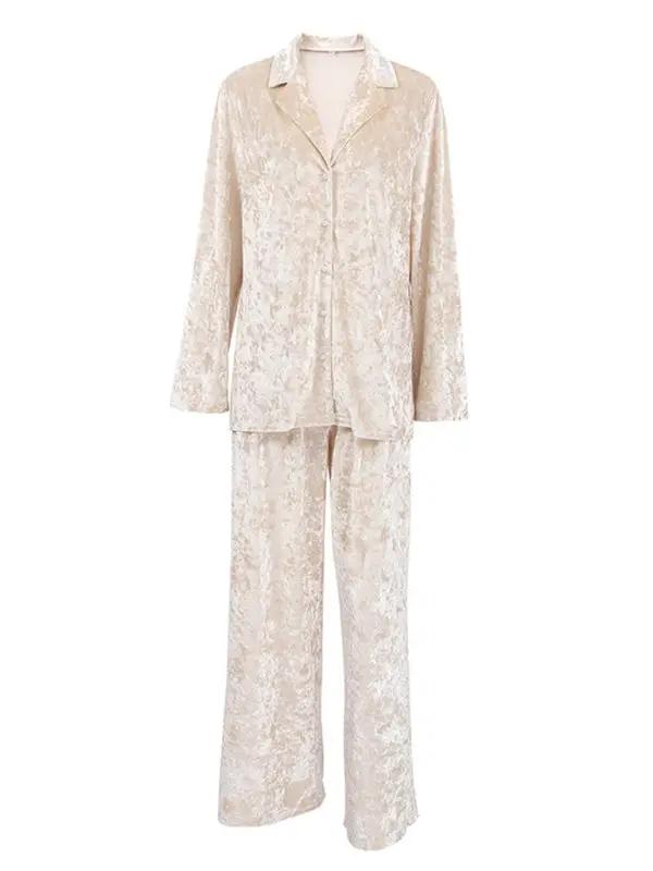 Levoire | Pyjama épais en flanelle chaud, à manches longues et pantalon Ensemble à deux pièces