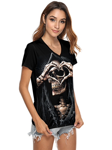 Levoire | Luuranko Main Imprimé V-Décolleté Femmes T-Shirt