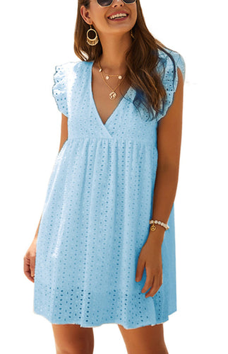 Levoire | Femmes V neck Manches courtes Longue Robe Flottante