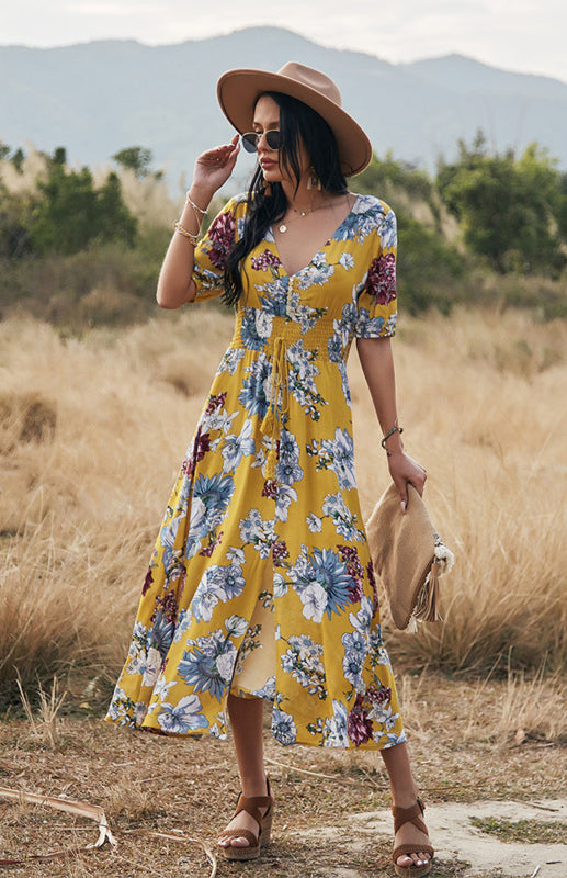 Levoire | Femmes Sexy Imprimé Taille Amincissant Robe
