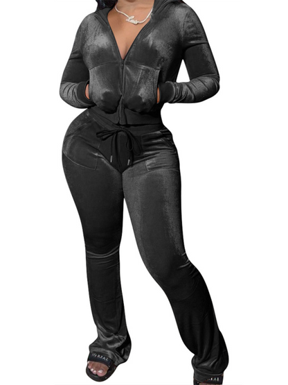 Levoire | Löl cap leveys muoto pantalons ensemble deux pièces Musta