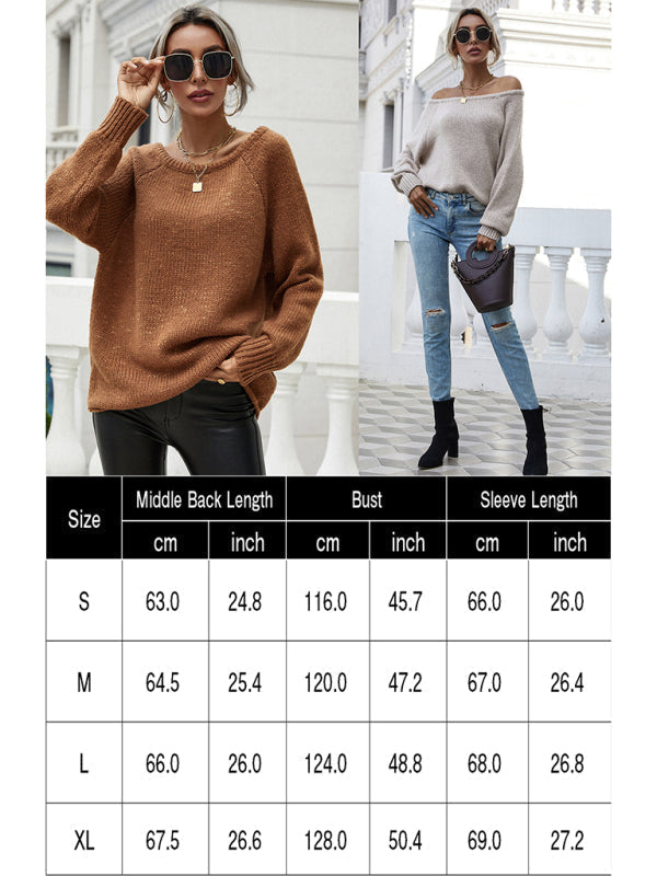Levoire | Femme Col rond u-cut Lâche Manches longues Pull