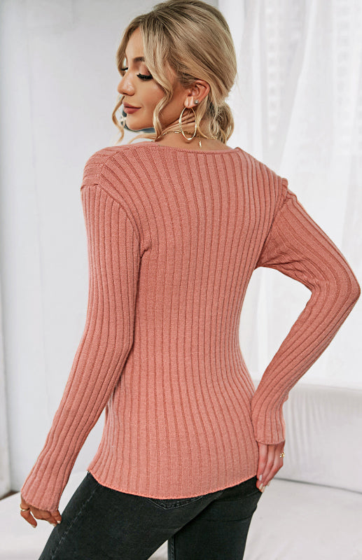 Levoire | Femmes Pull V col Croisé Orange