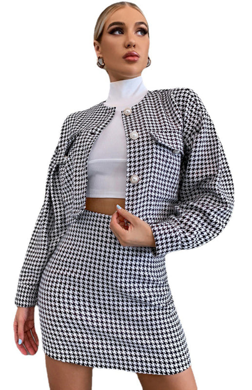 Levoire | Sac à taille haute pour femmes Hanche Tenue deux pièces Hahnentritt XL