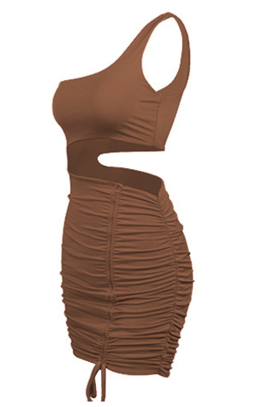 Levoire | Femmes Sexy Lacer Trou Jupe de Hanche Braun