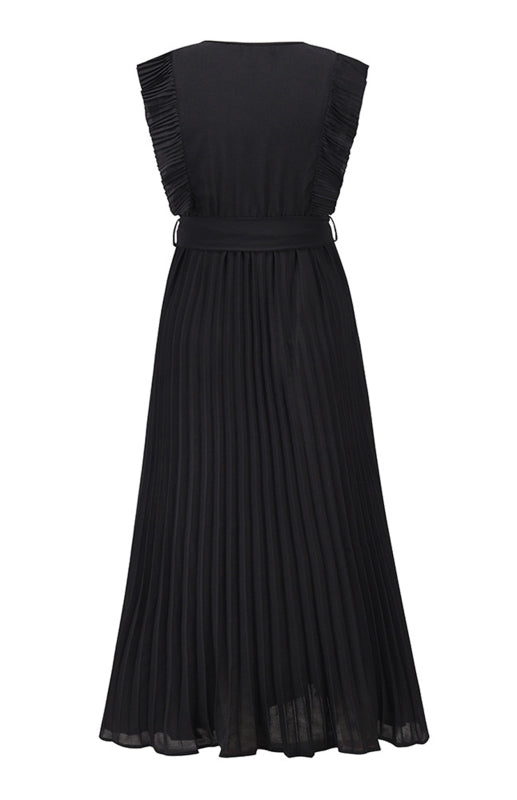Levoire | Slim Fit Sexy Lotusleaf Sans Manches Chiffon Tombant Uni Robe