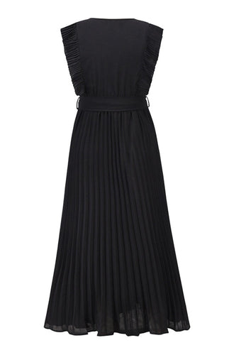 Levoire | Slim Fit Sexy Lotusleaf Sans Manches Chiffon Tombant Uni Robe