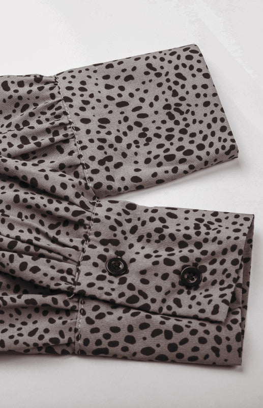 Levoire | Femmes Robe à Pattes en Léopard à Manches Longues