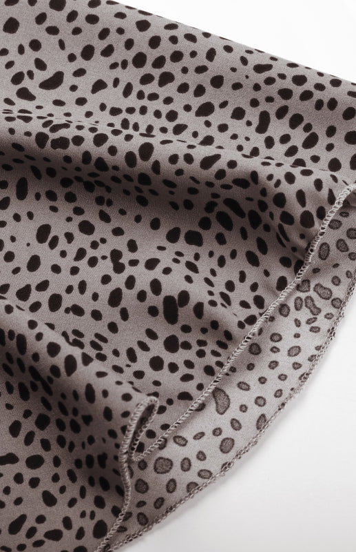 Levoire | Femmes Robe à Pattes en Léopard à Manches Longues