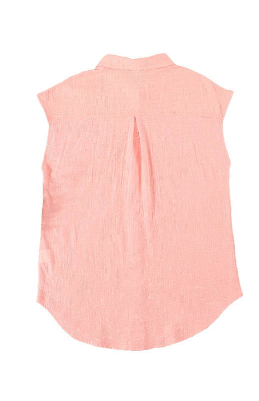 Levoire | Linrevers nappiraglan chemise à manches courtes avec blouse à fente incurvée