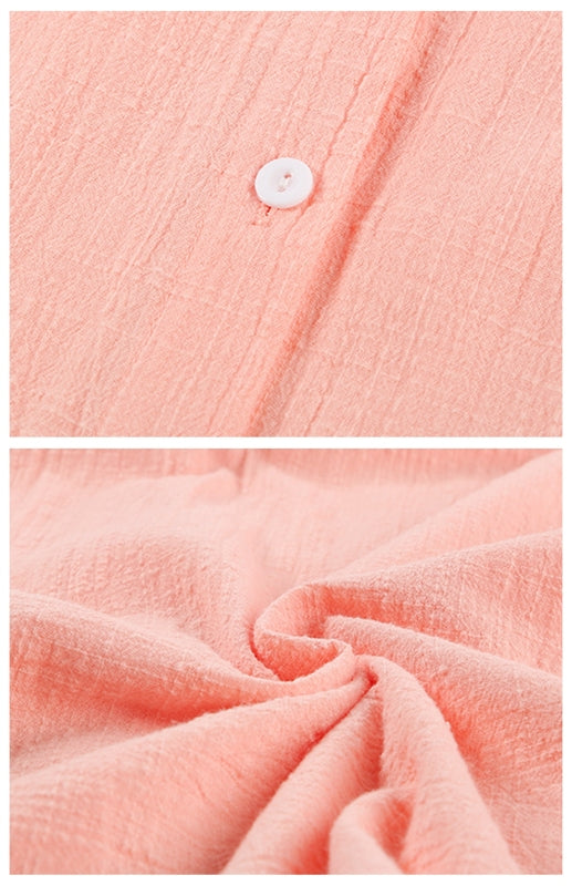 Levoire | Linrevers nappiraglan chemise à manches courtes avec blouse à fente incurvée