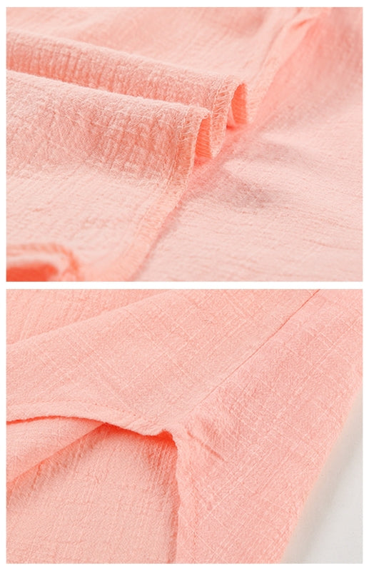 Levoire | Linrevers nappiraglan chemise à manches courtes avec blouse à fente incurvée