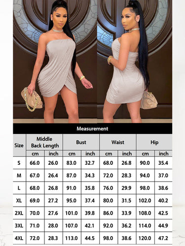 Levoire | Robe sexy irrégulière plissée sans bretelles