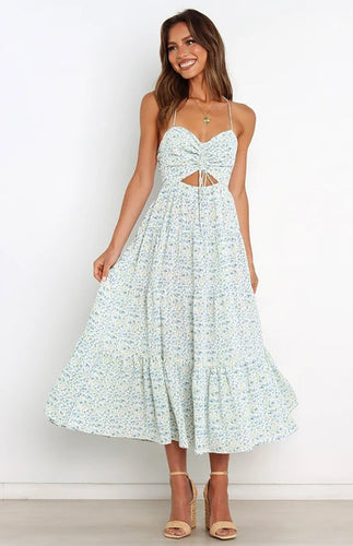 Levoire | Femme Sling Plissé Fleurs-Uringet Robe