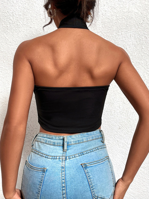 Levoire | Femmes sexy croisé-suspendu cou montre top irrégulier