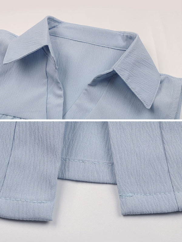 Levoire | Robe débardeur mode plissée sans manches robe bleue