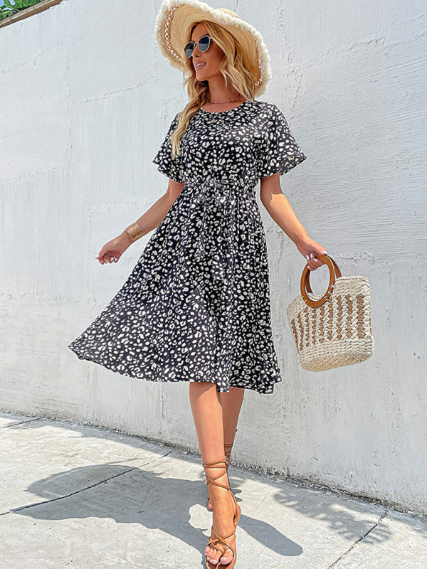 Levoire | Tempérament Femme noire robe rétro à fleurs