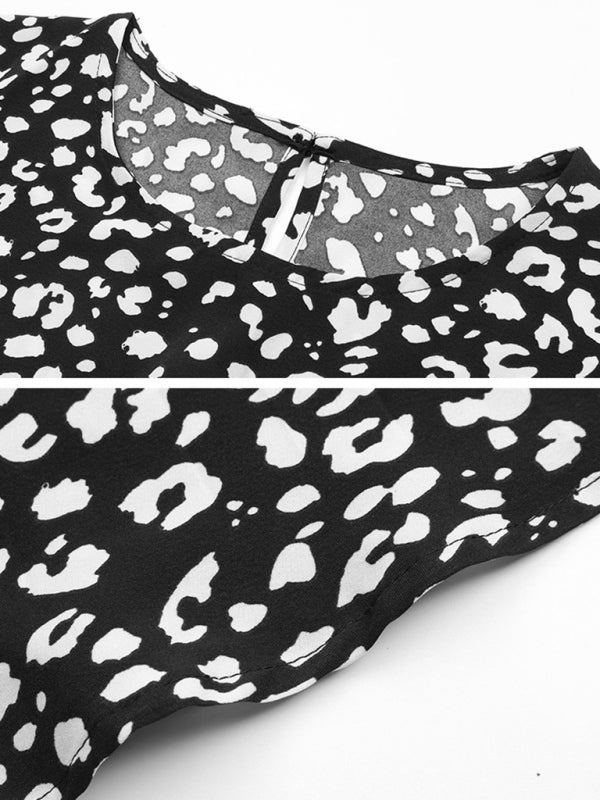 Levoire | Tempérament Femme noire robe rétro à fleurs