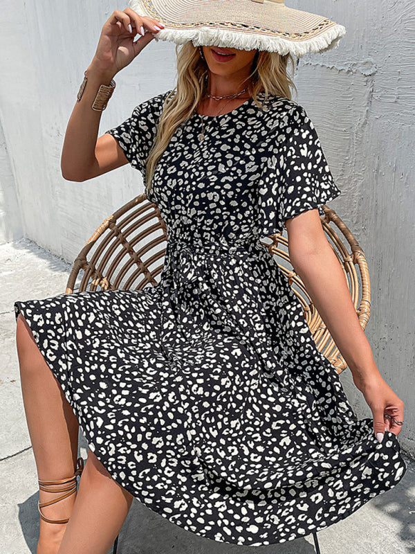 Levoire | Tempérament Femme noire robe rétro à fleurs