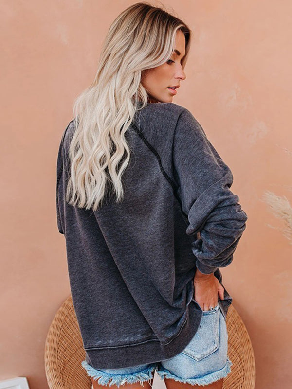 Levoire | Femmes T-shirt imprimé à manches raglan loose thème Halloween