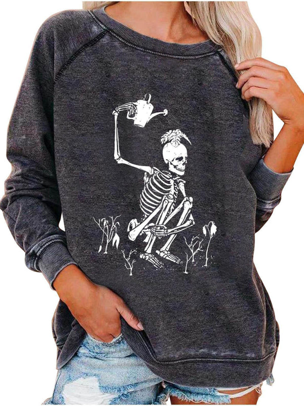 Levoire | Femmes T-shirt imprimé à manches raglan loose thème Halloween