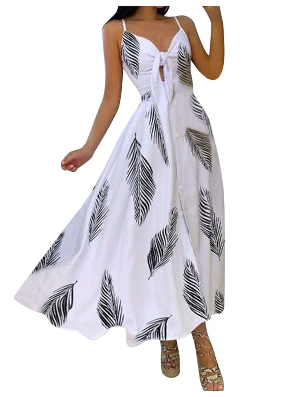 Levoire | Femme Lacet Complet Fleurie Sexy Halter Robe Longue