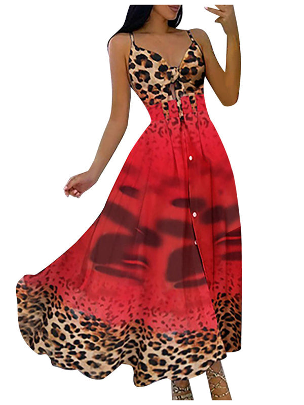 Levoire | Femme Lacet Complet Fleurie Sexy Halter Robe Longue