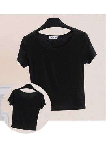 Levoire | Femmes Col Rond Manches Courtes Blouse