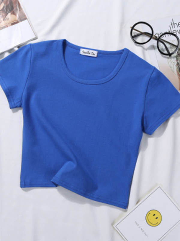 Levoire | Femmes Col Rond Manches Courtes Blouse