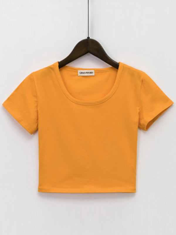 Levoire | Femmes Col Rond Manches Courtes Blouse