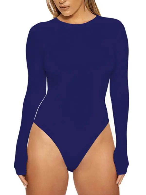 Levoire | Femme Loisirs Bodys Tops à manches longues ajusté Jumpsuit Violet marine