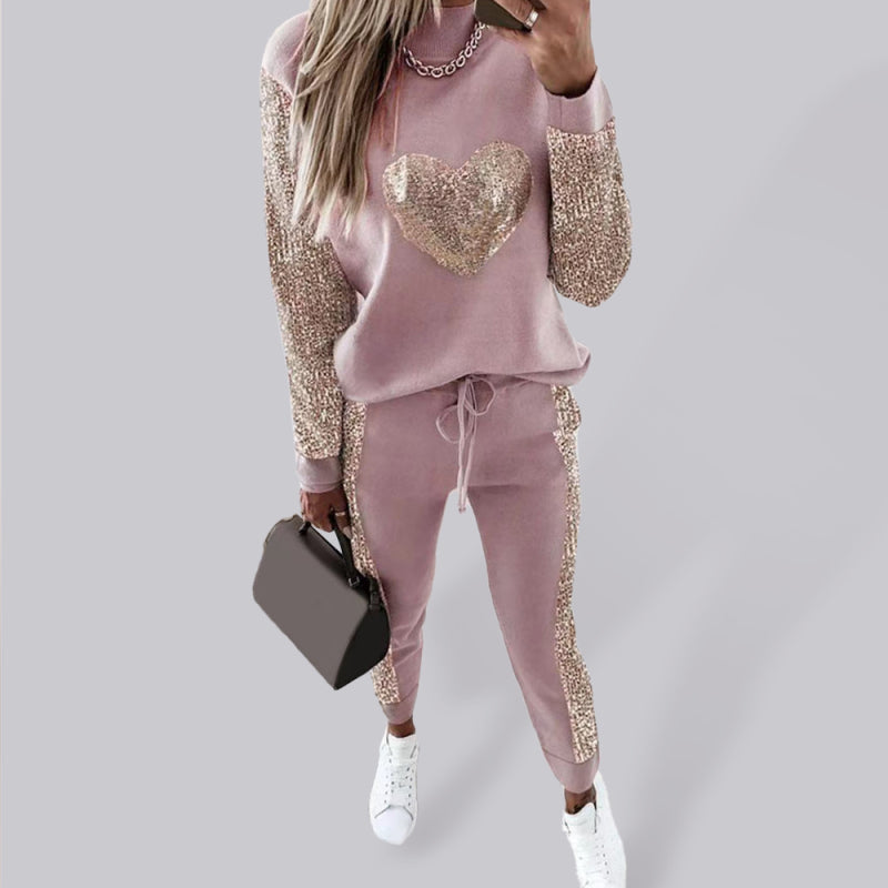 Levoire | Naisille Khaki Aime Paillettes Vêtements de loisir Rosa