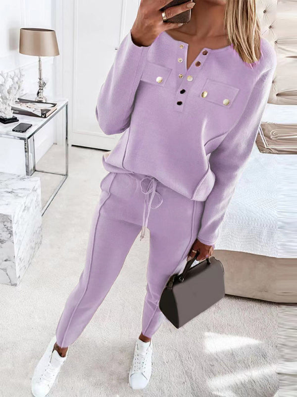 Levoire | Nouvelle Femme Col Rond Boutonnée Vêtements De Loisirs
