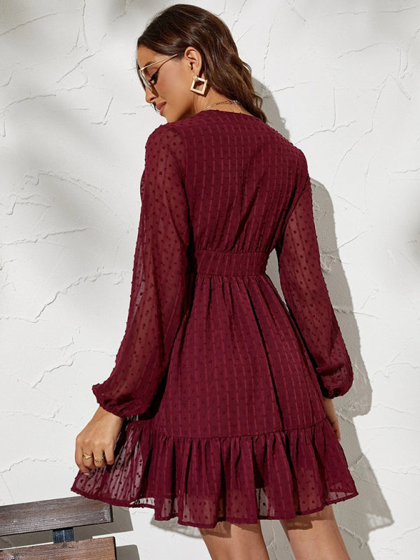Levoire | Robe jacquard à pois élégante simple pour dames