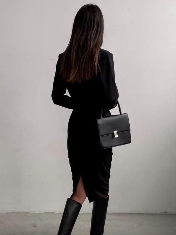 Levoire | Robe portefeuille simple et élégante pour femme avec fente