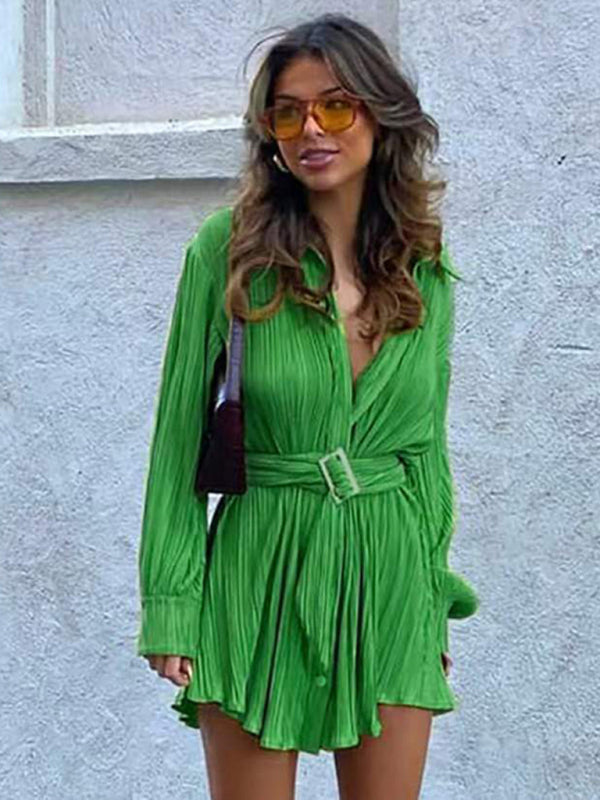 Levoire | Falteseimel Ceinture Chemise Mode Décontractée Robe