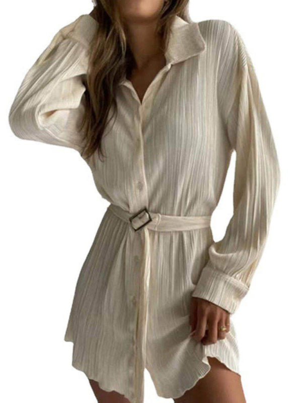 Levoire | Falteseimel Ceinture Chemise Mode Décontractée Robe