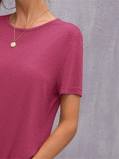 Levoire | Femme Robe à manches courtes Col rond Fente Milieu Jupe