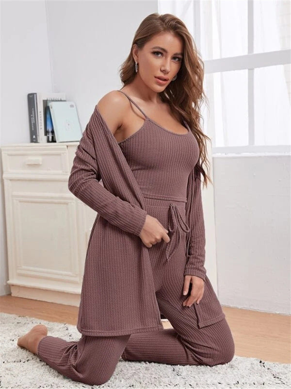 Levoire | Vêtements de lounge pour femmes Pulls puissants Robe longue trois pièces Raccourci