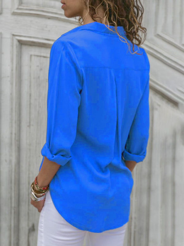 Levoire | Chemise Chic Renversée Autoconstruite Polyester Chemise Femme
