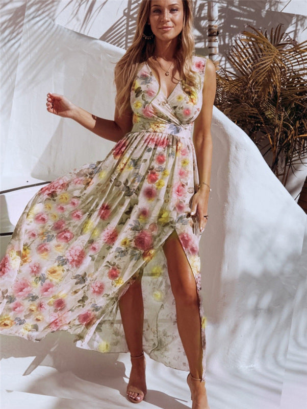 Levoire | Robe maxi avec décolleté froncé Jaune