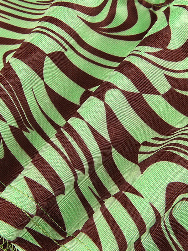 Levoire | Sexy Dame abstrait scintillant vertige motif à vagues Haltertop