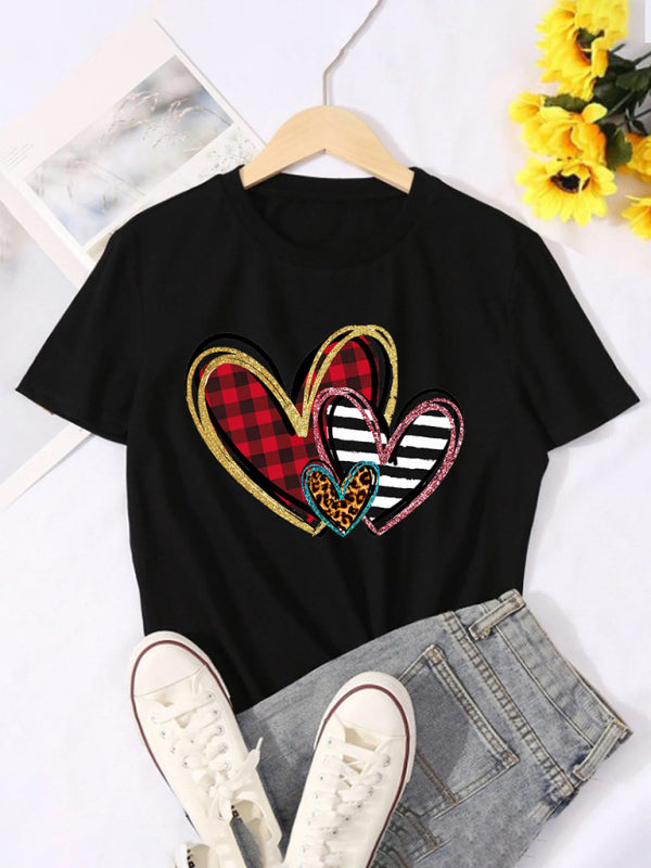 Levoire | Femme T-shirt à Manches Courtes Imprimé Graphique Noir