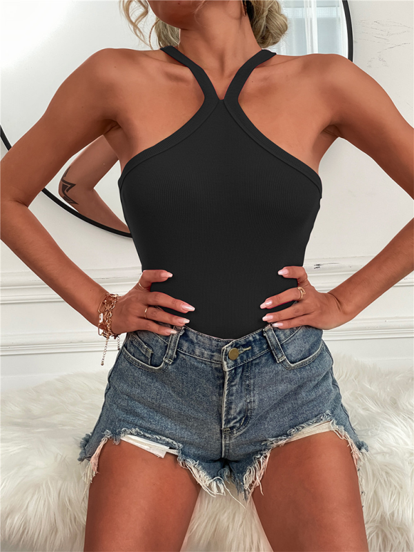 Levoire | Femme Unicolore Halter Polyvalent Top